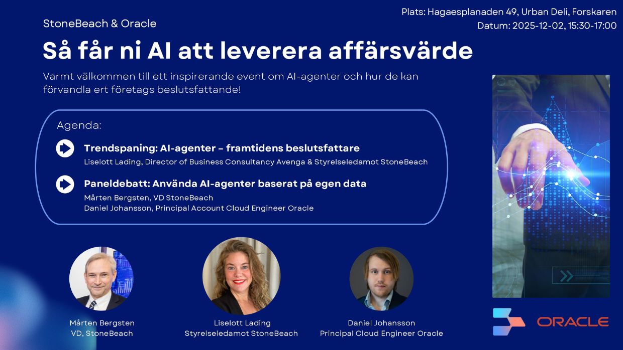 Så får ni AI att leverera affärsvärde – AW med StoneBeach och Oracle